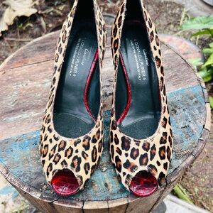 Donald J. Pliner Animal Print Peep Toe Heels In Stellar Condition! 7.5